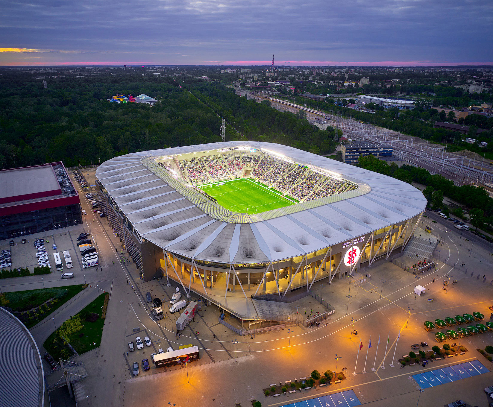 Stadion Miejski ŁKS - widok z lotu ptaka