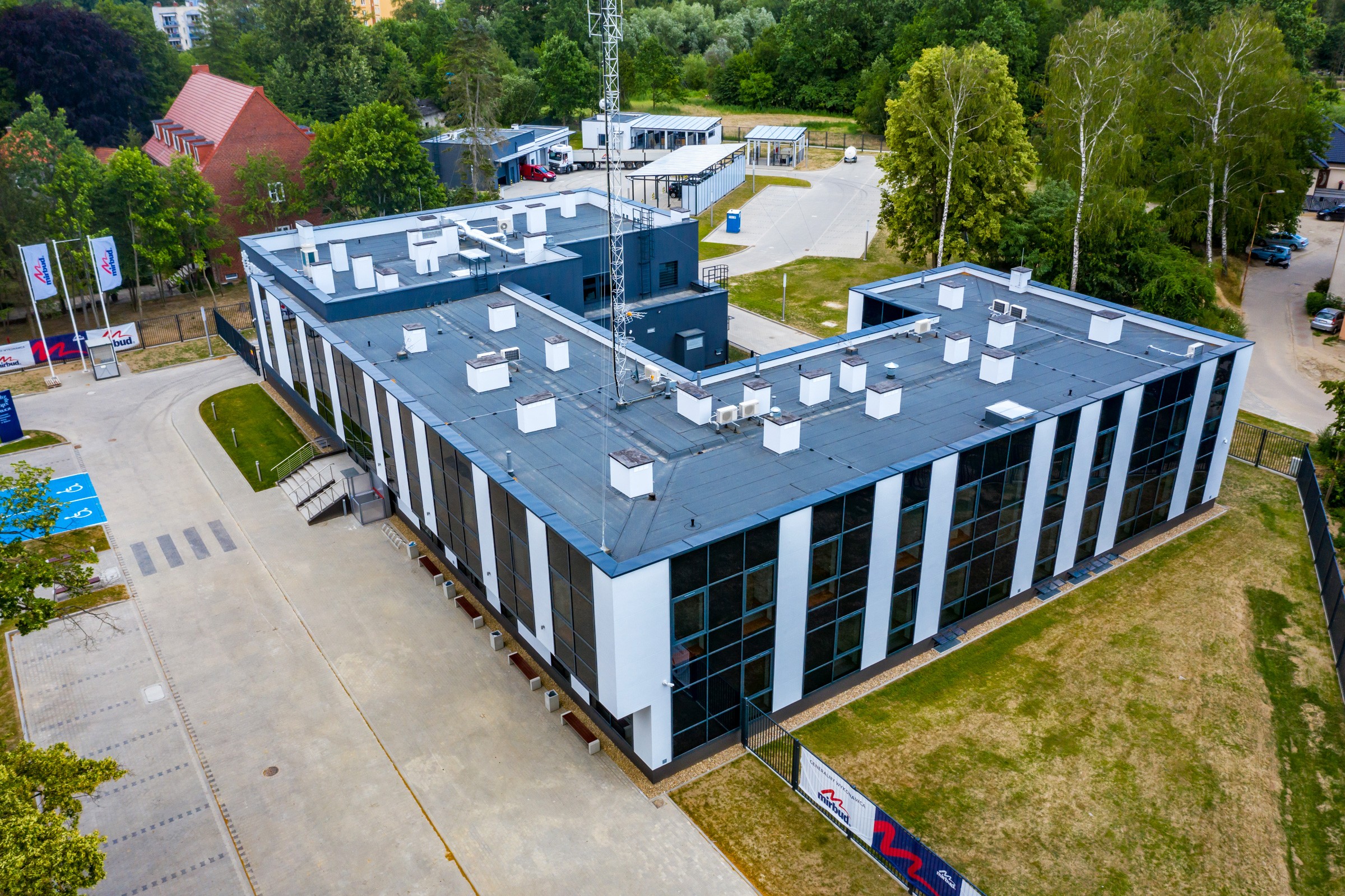 Komenda Powiatowa Policji w Wałczu - widok z lotu ptaka